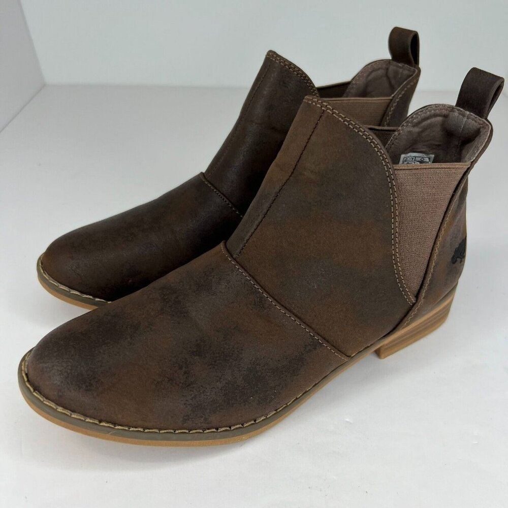 Rocket Dog Womens C3710518 Brown Faux Leather Slip-On Size 6.5 Chelsea Boots